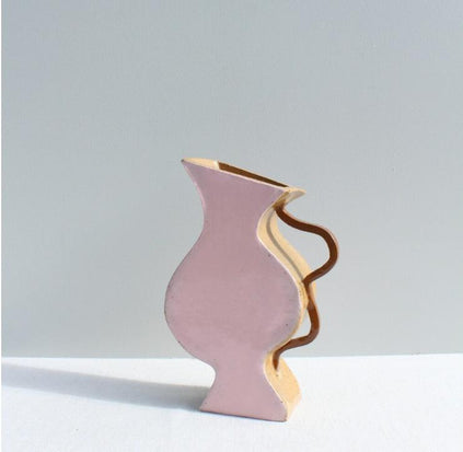 Harlequin orange and pink ceramic jug by Formantics