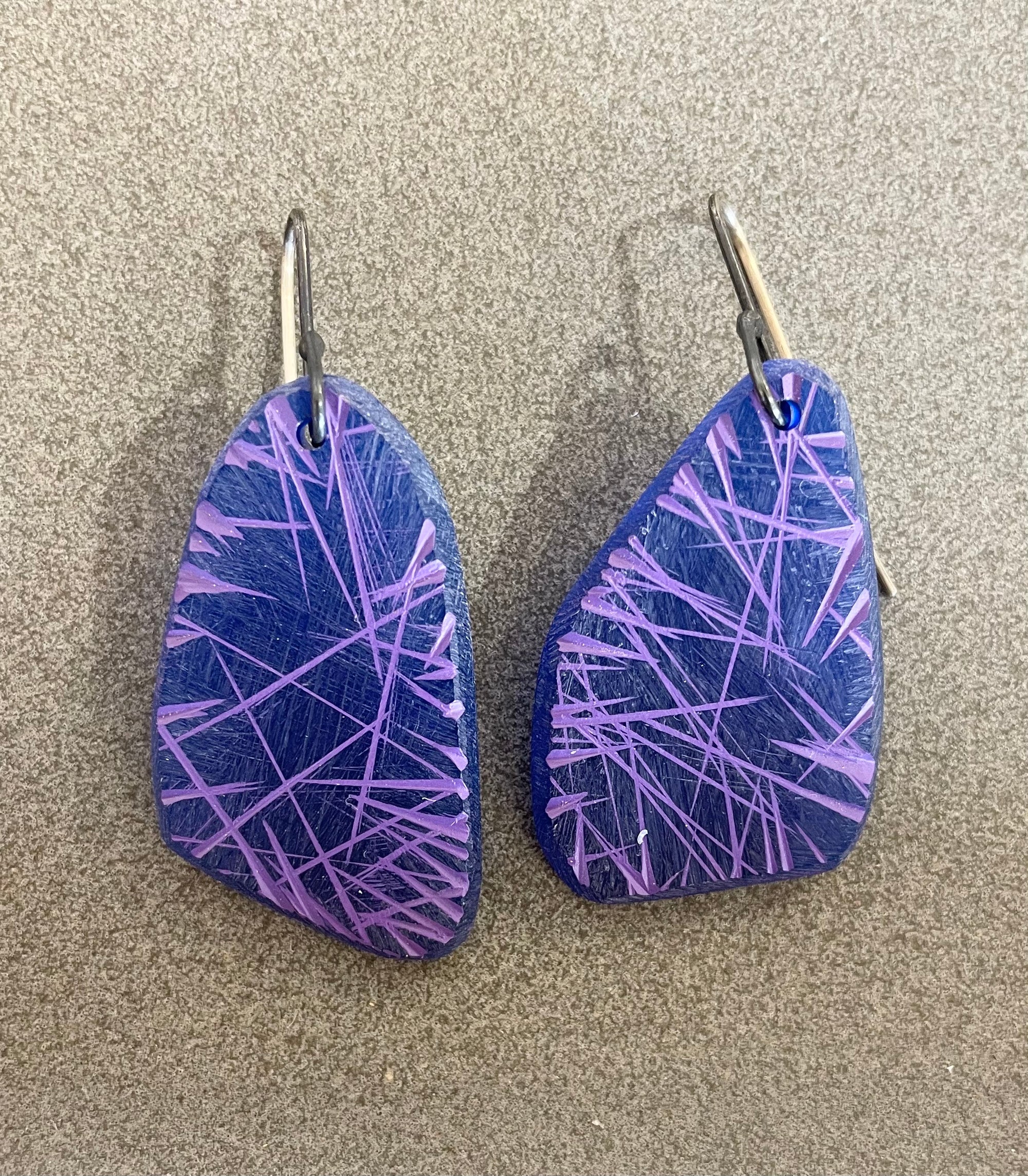 Pebble Earrings - Blue/Purple