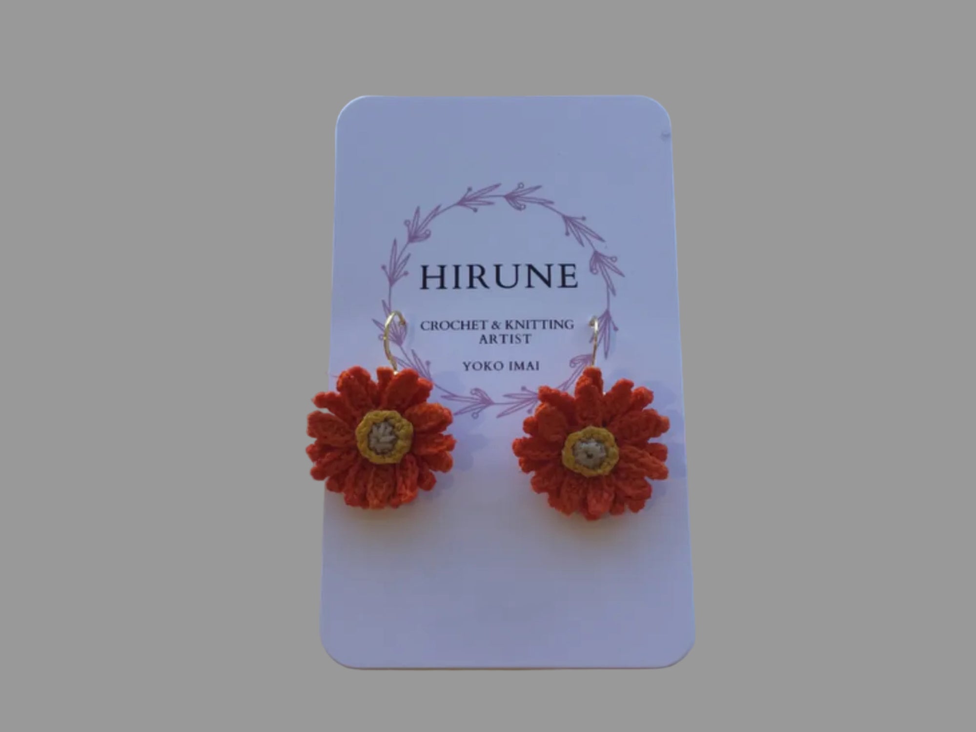 Hand crocheted Gerbera earrings