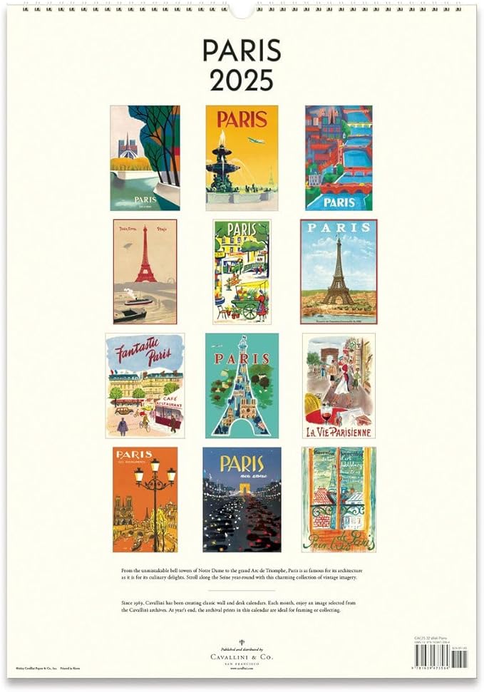 Cavallini Vintage Paris Calendar 2025