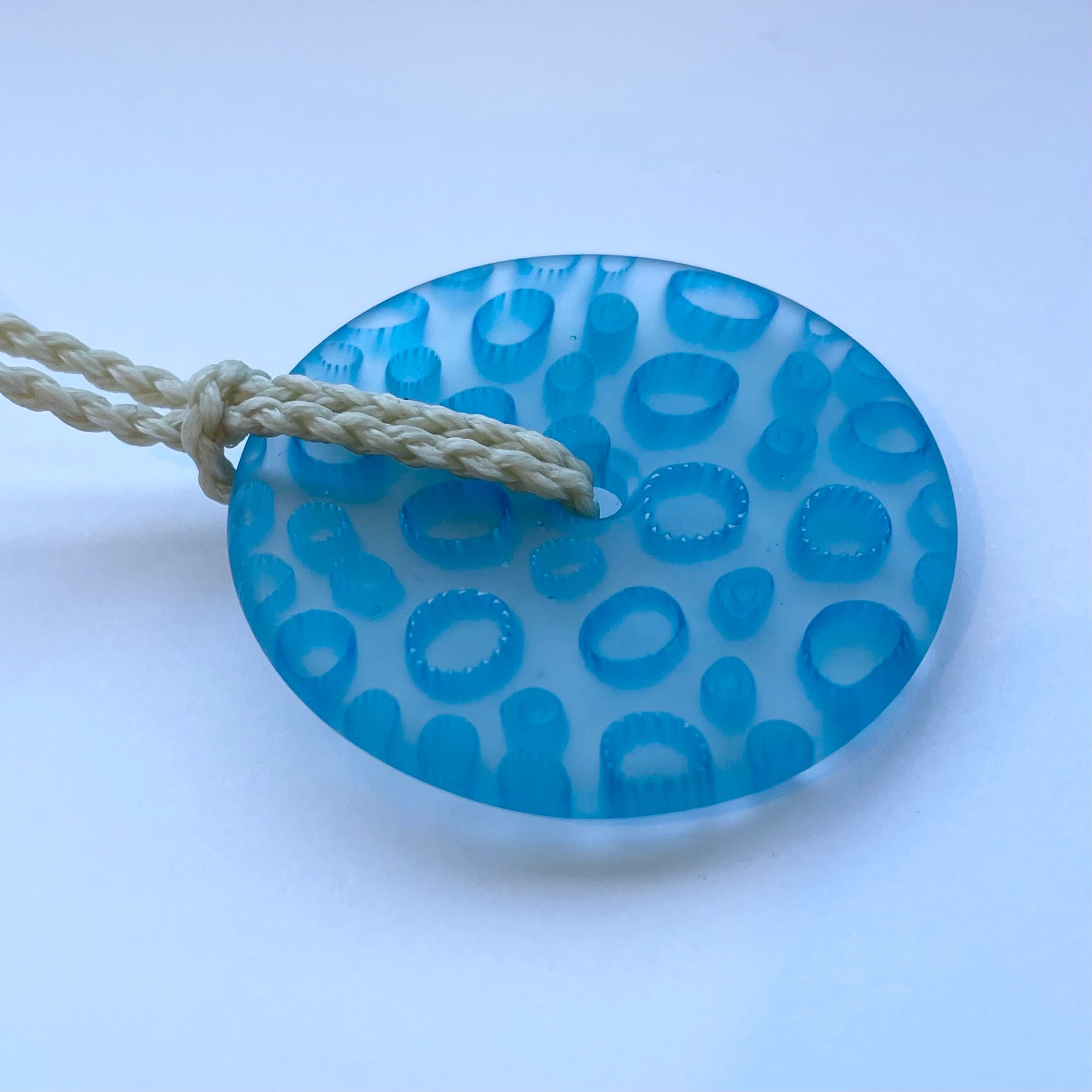 Pi Disc glass pendant blue canes