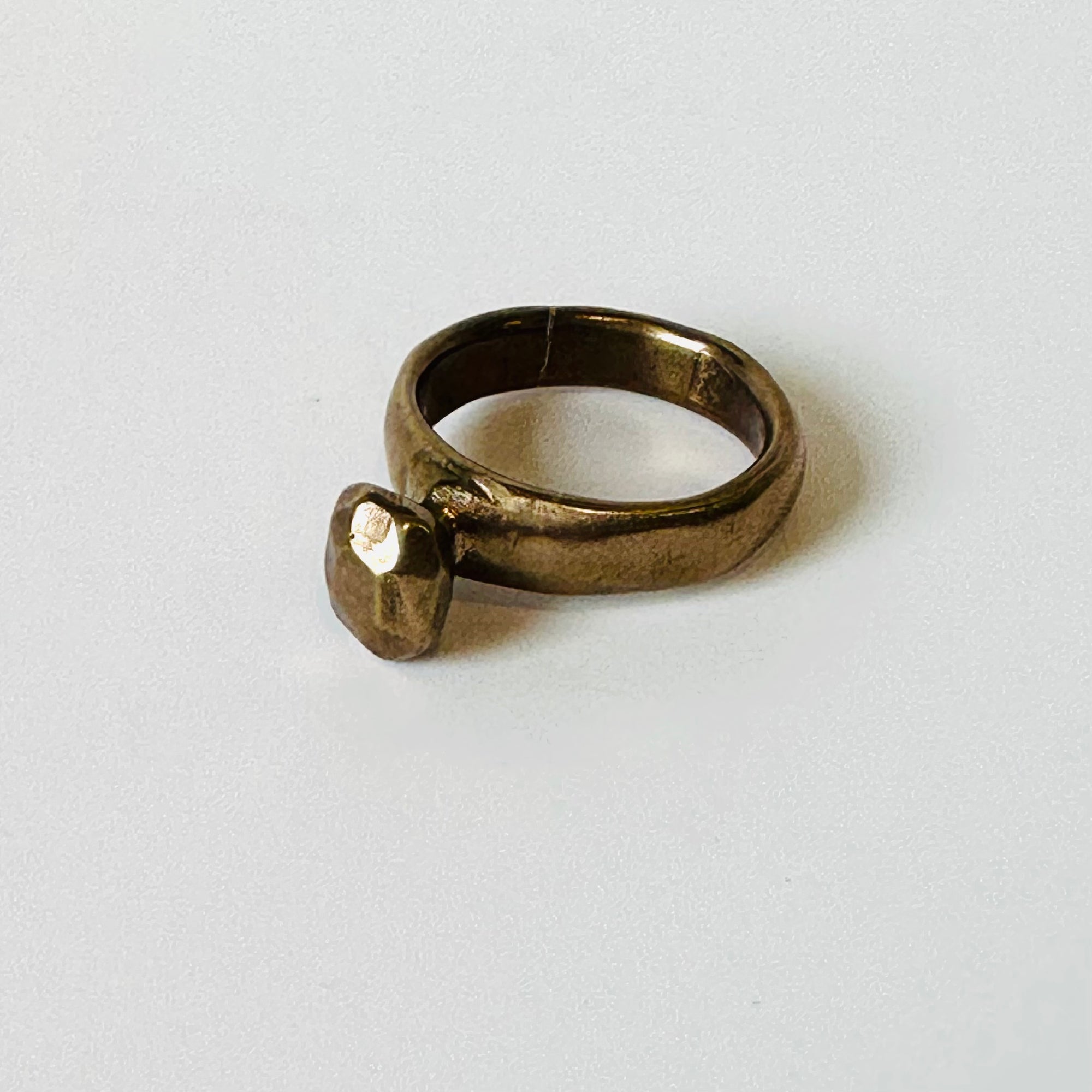 Color Cast Ring Bronze hand made cast ring - RED