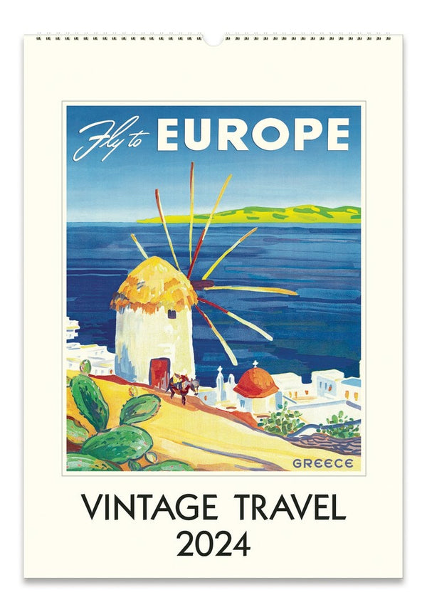Cavallini Vintage Travel Calendar 2024 RED