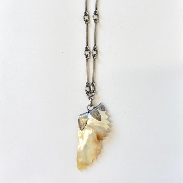 Wing pendant with Mother of Pearl and Sterling Silver