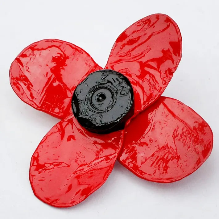 Trench Art Brass Poppy