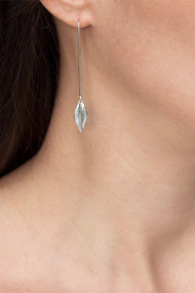 Leaf Earrings Long | Sterling silver