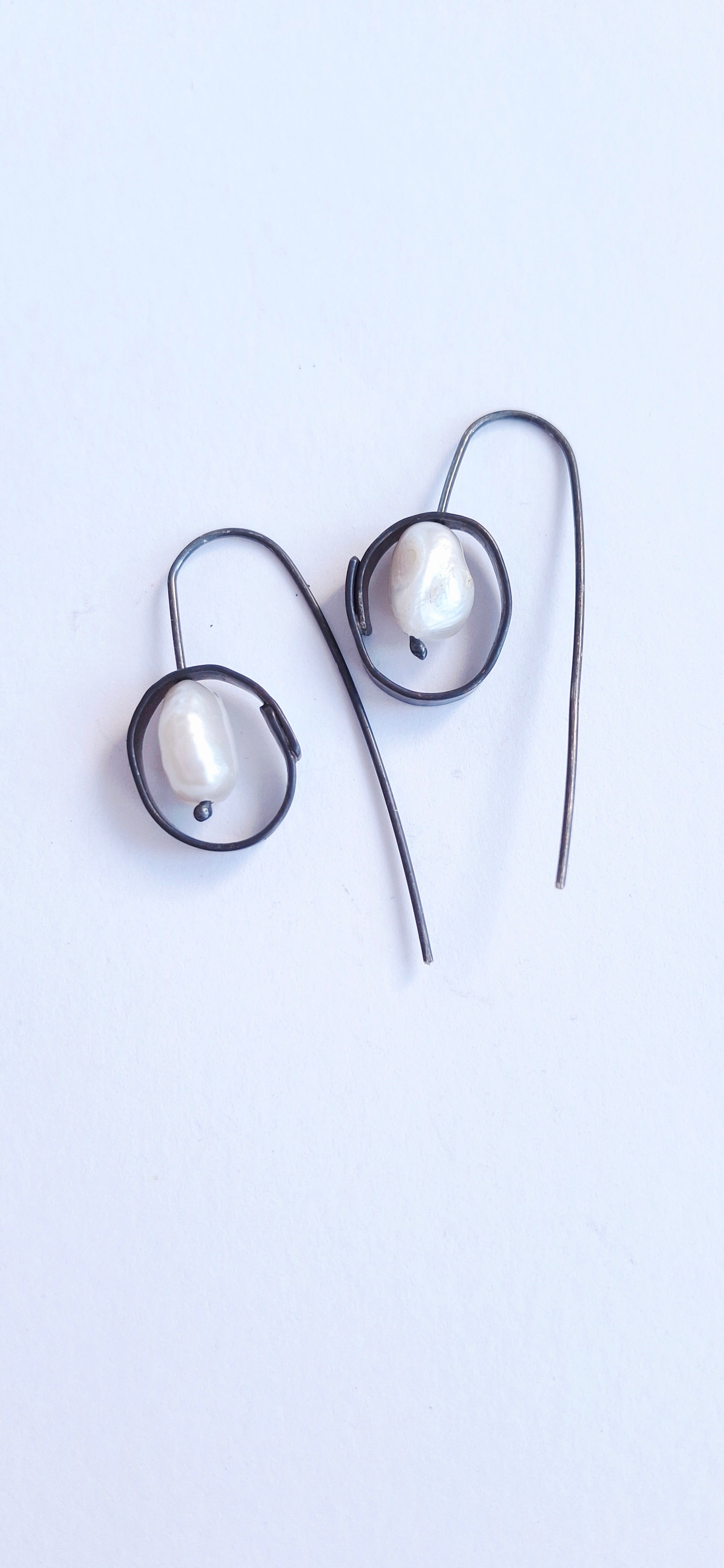 Freshwater Pearl & Silver Rounds Earrings
