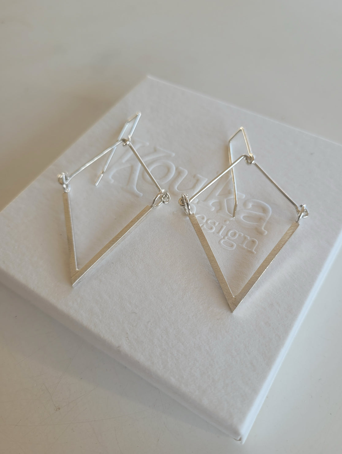 Silver Diamond Shape Earrings