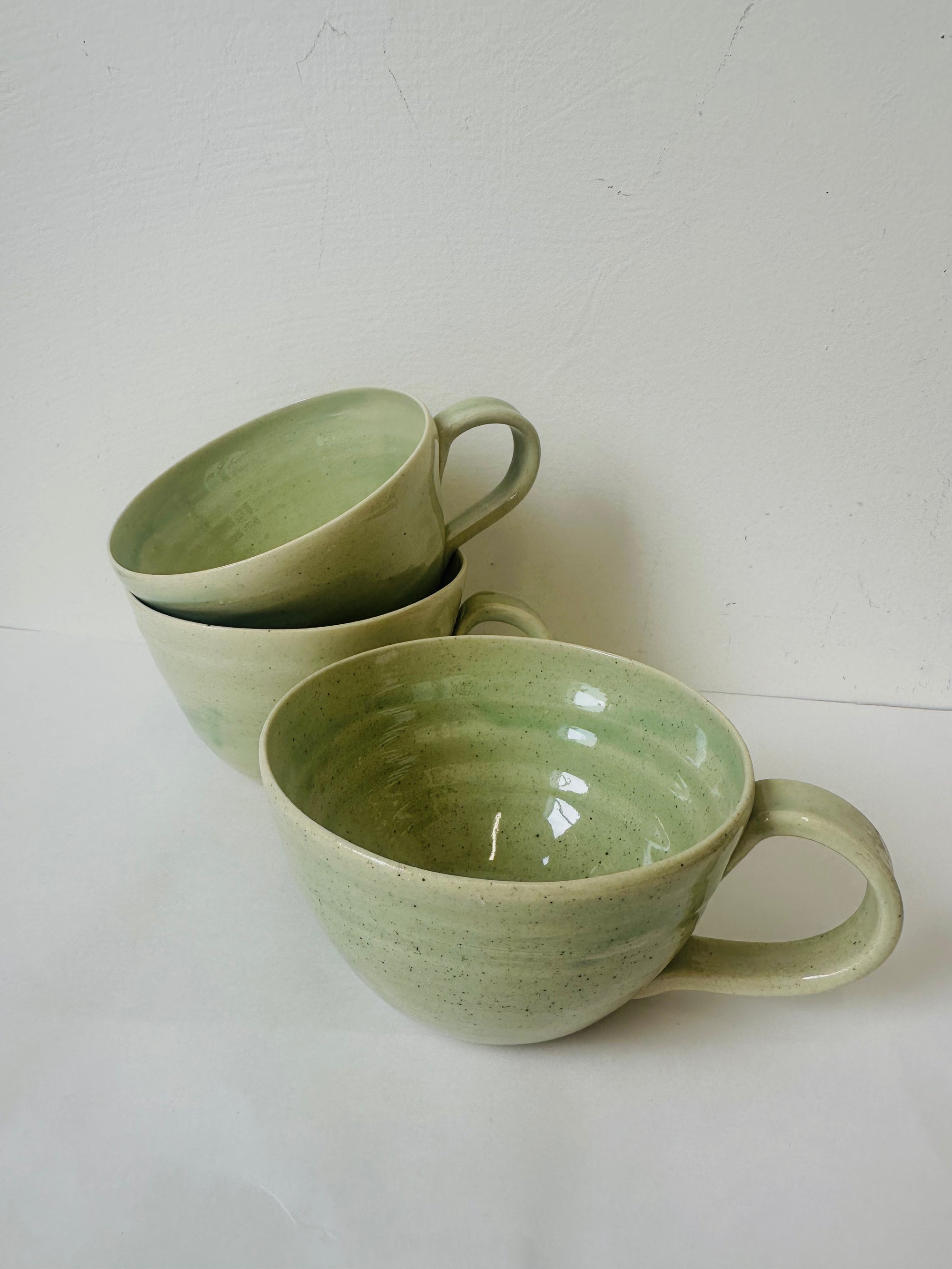 Green Speckle Tea Cups