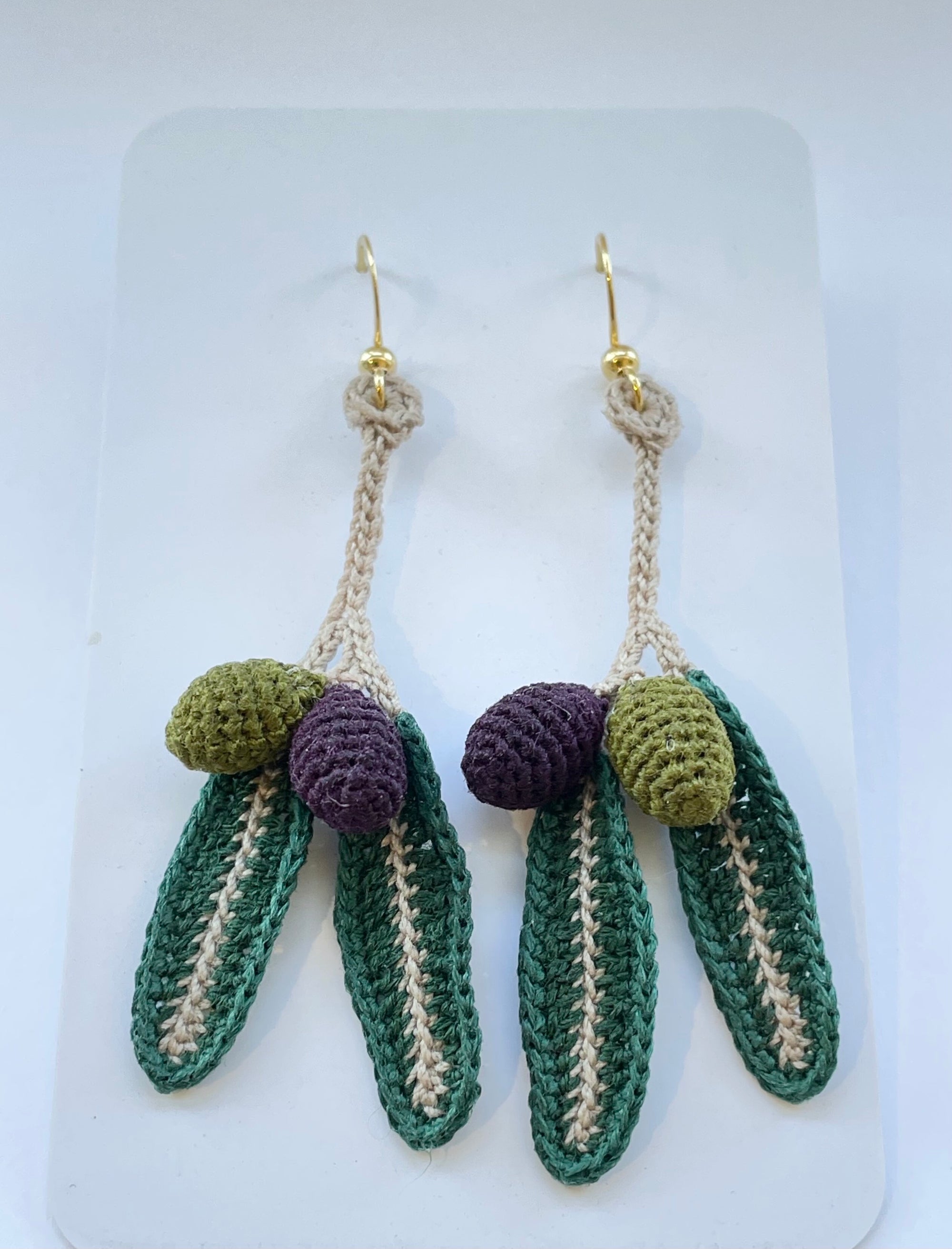 Hand crocheted Olive earrings