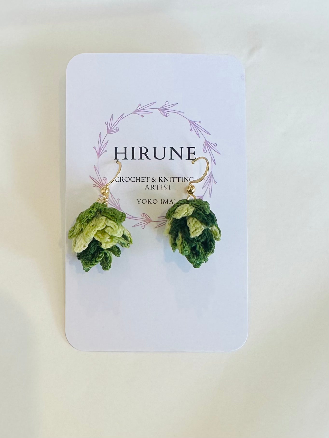 Hand crocheted Hops earrings