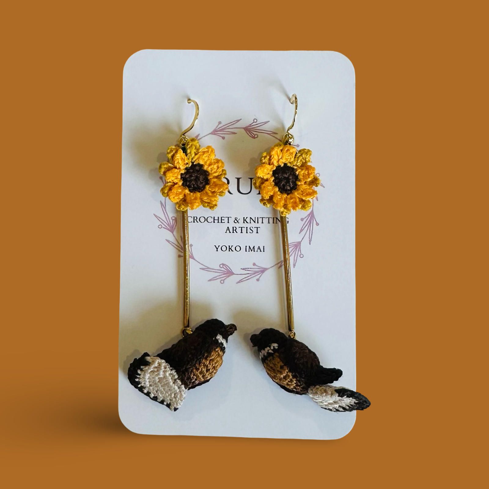 Hand crocheted Fantail & Flower earrings