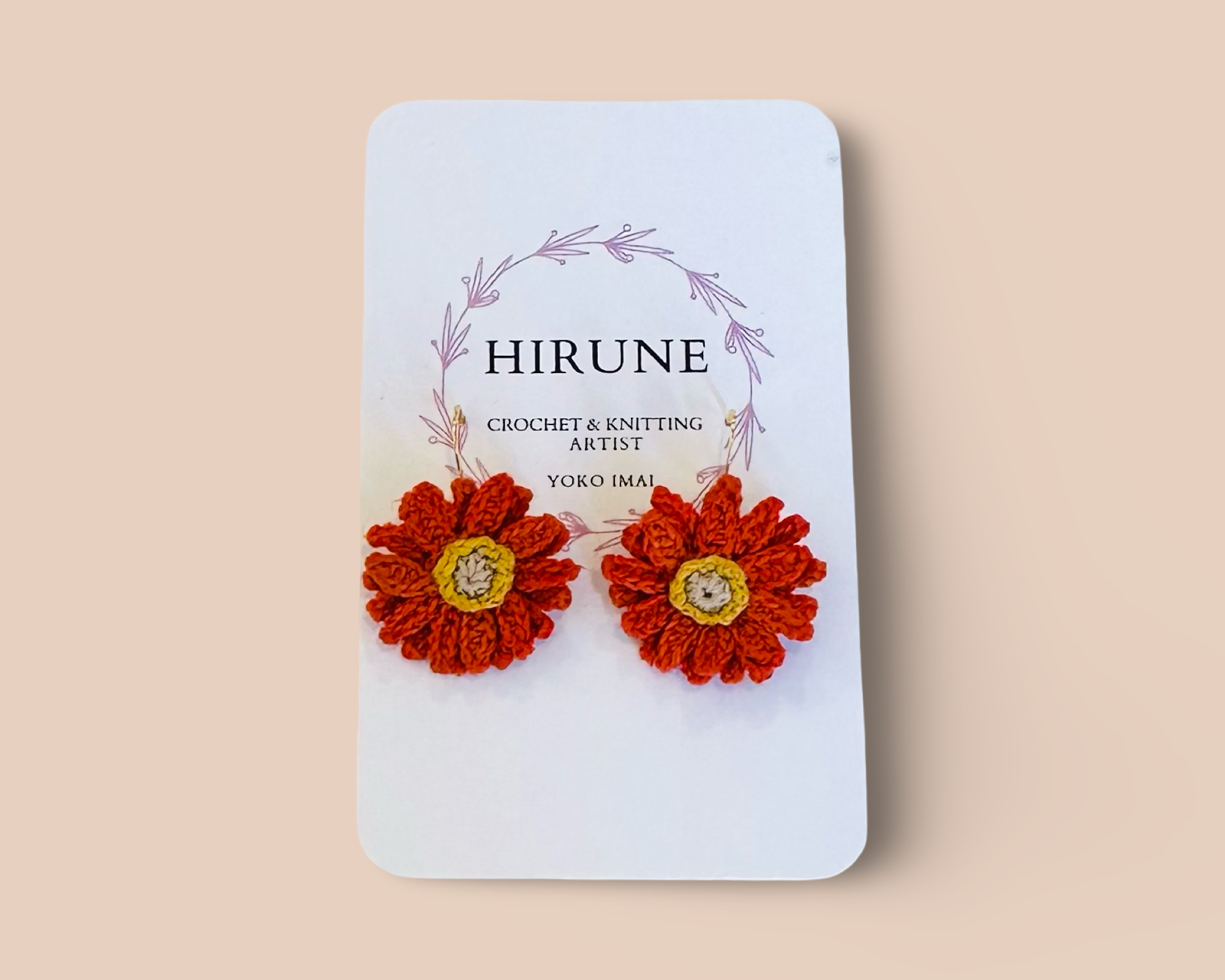 Hand crocheted Gerbera earrings