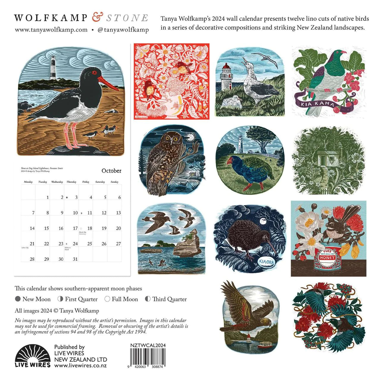 Birds of New Zealand 2024 Calendar