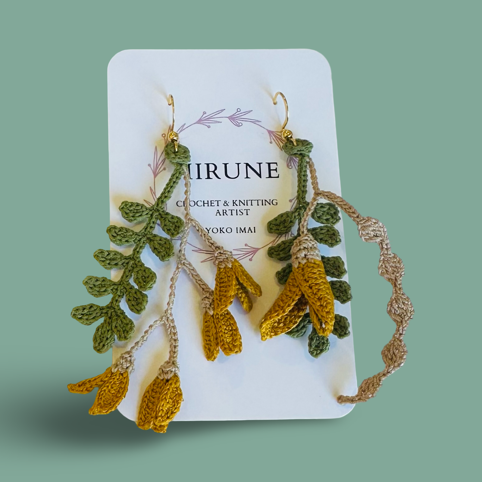 Hand crocheted Kowhai earrings