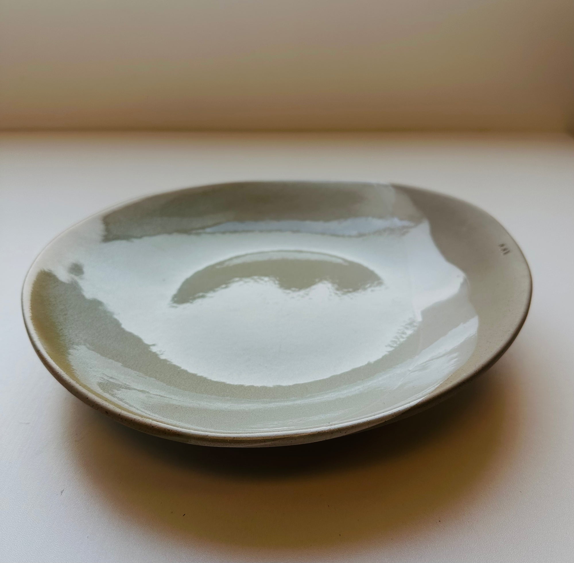 Serving Bowl -  Olive with Snow glaze