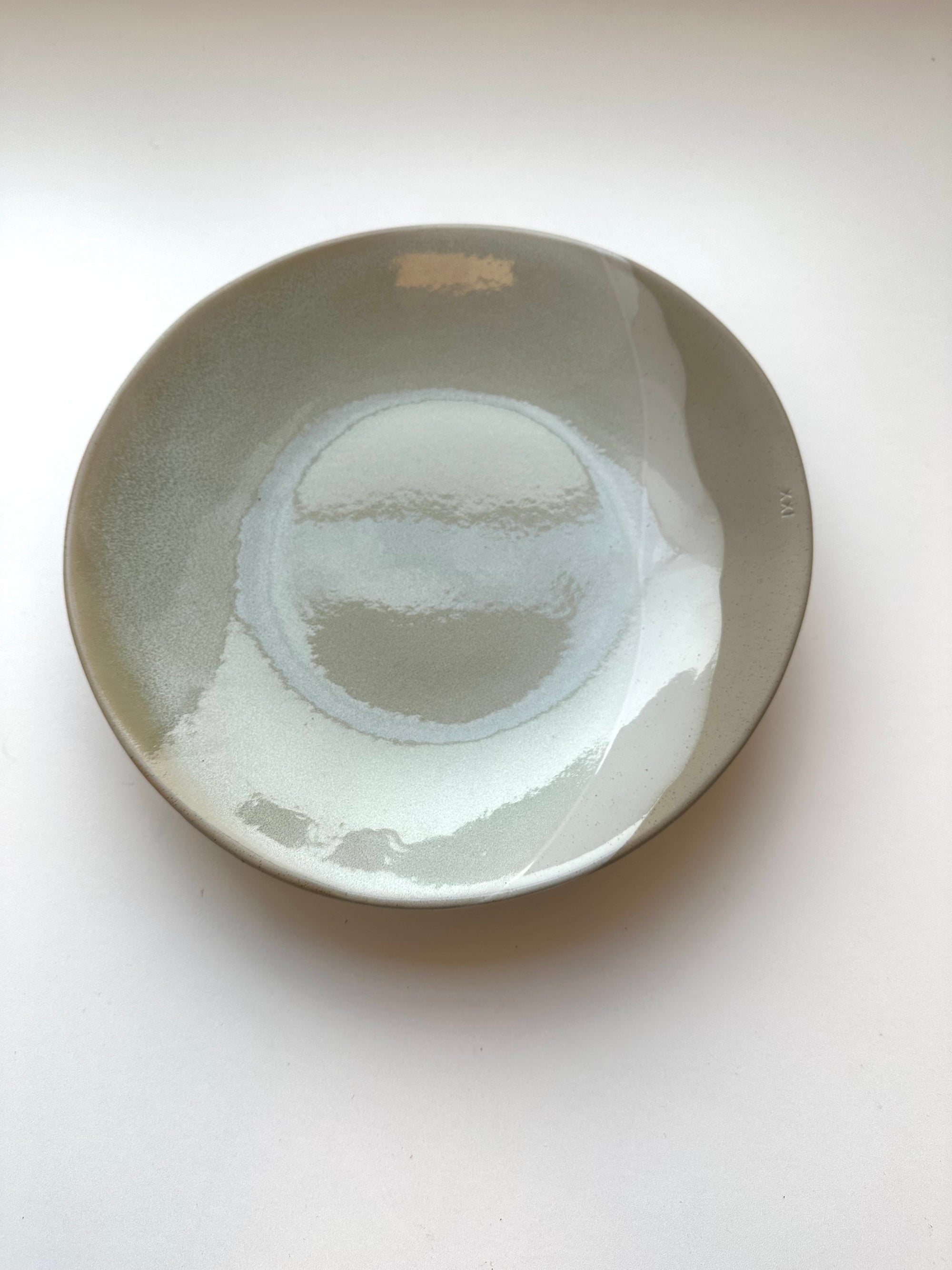 Serving Bowl -  Olive with Snow glaze