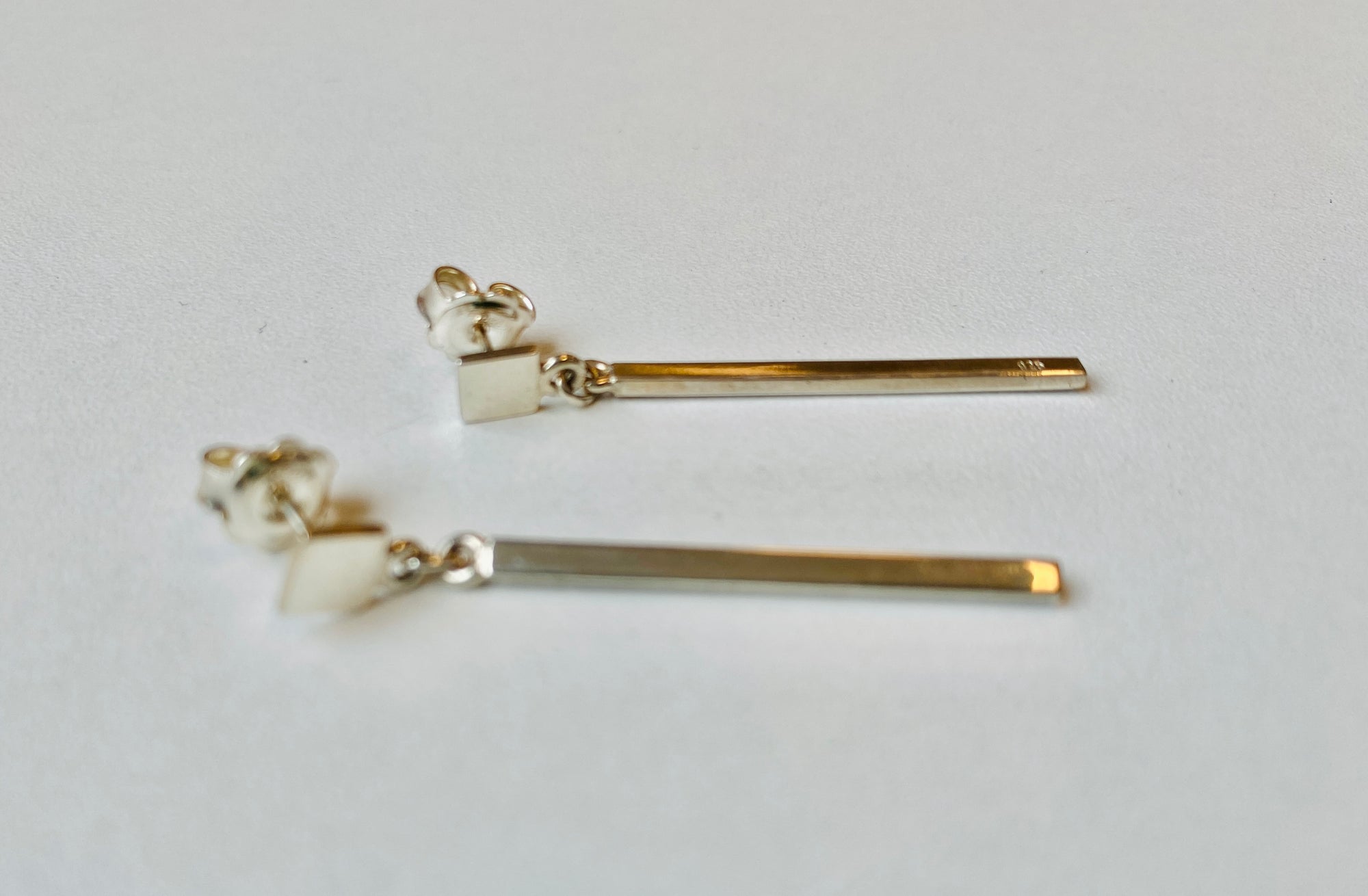 Silver Bar drop earrings