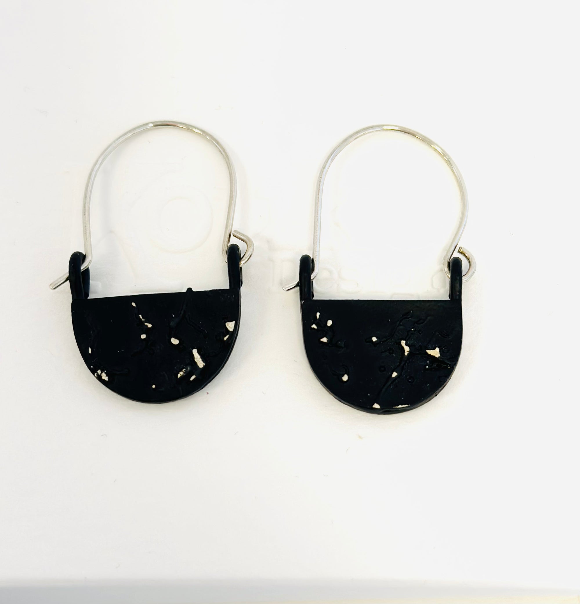 Black Crescent Earrings
