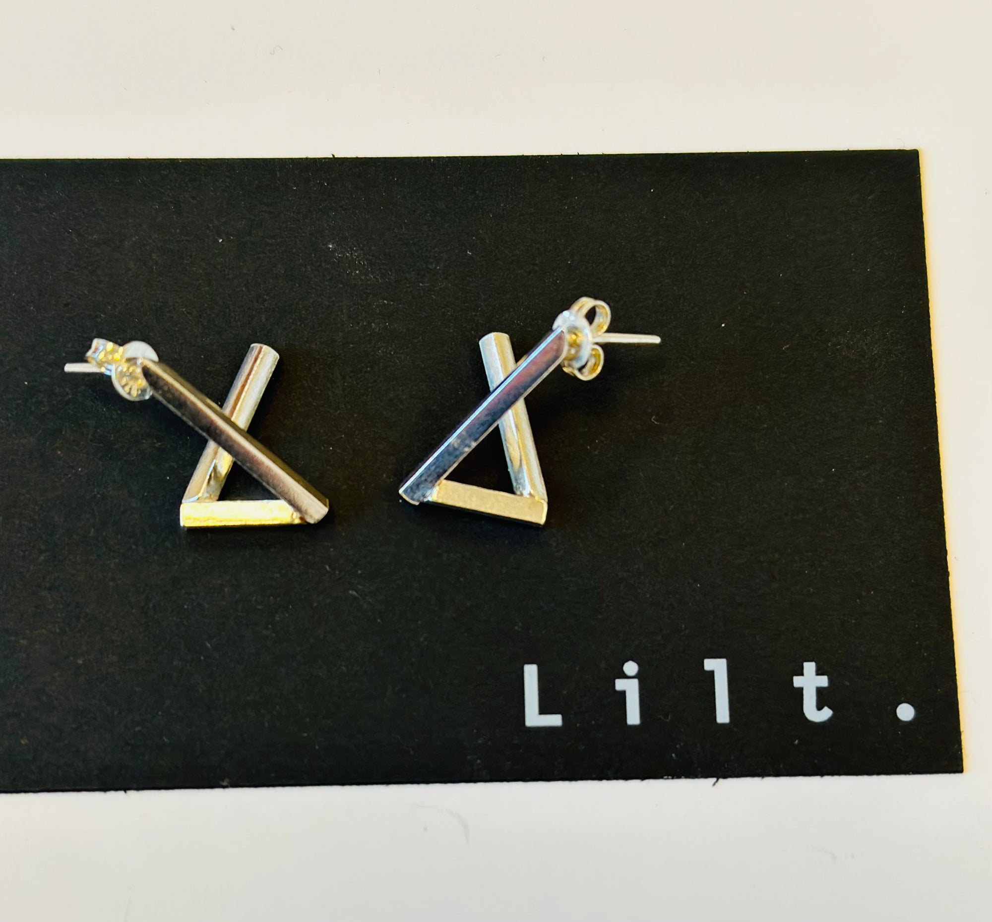Geo Triangle Silver Studs