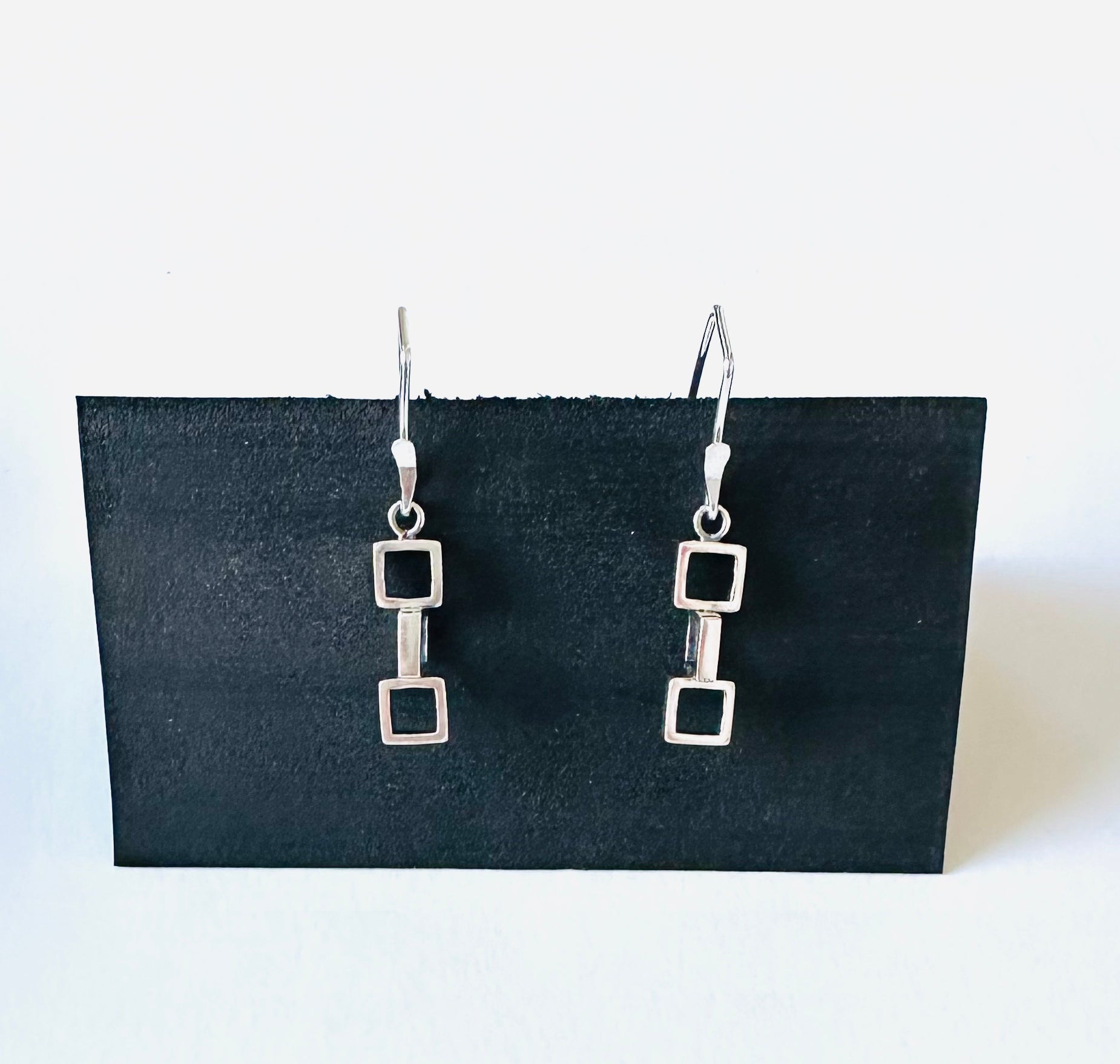 Hollow Silver Squares on Hooks