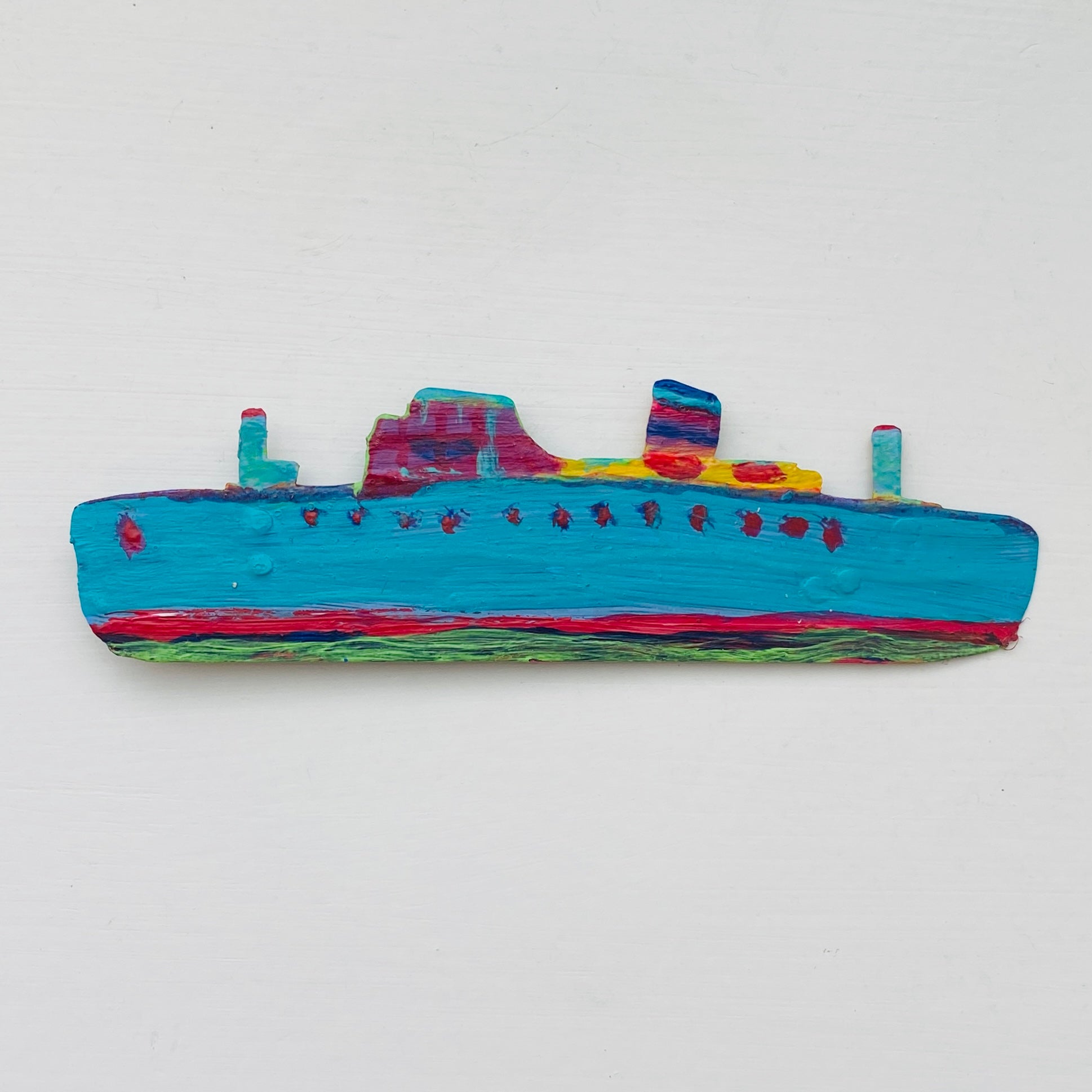 Blue Cruise Liner Brooch