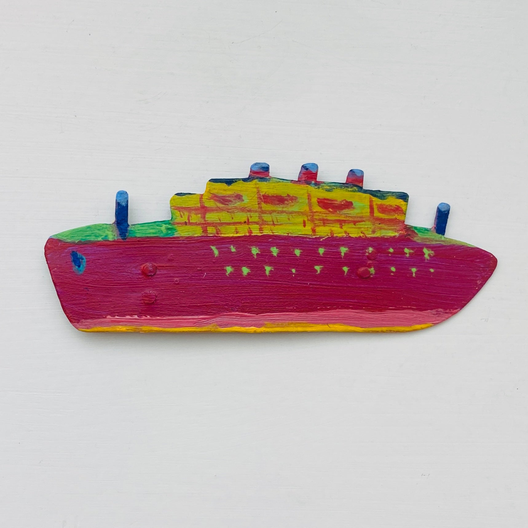 Red & Yellow Passenger Brooch