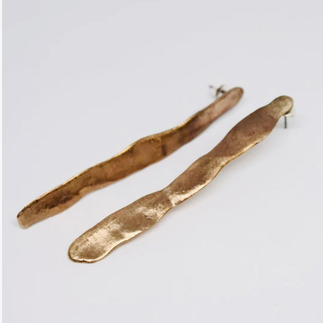 Bronze Hand Formed Stud Earrings
