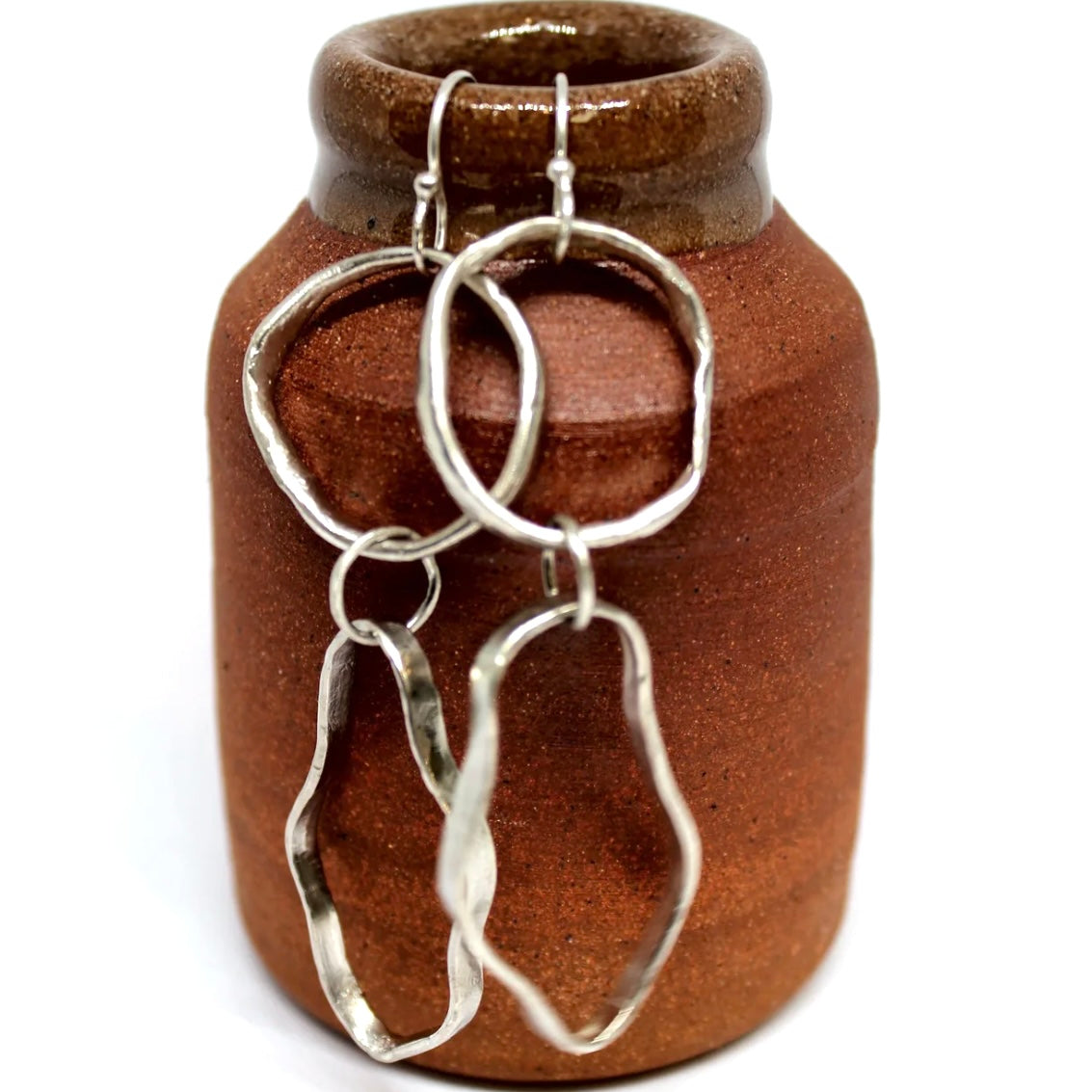 Sterling Silver Hand Formed Loop Earrings