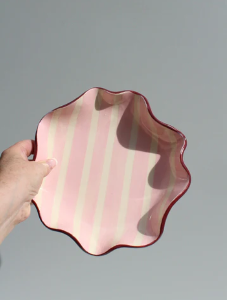 Pink and Burgundy Ruffle Bowl