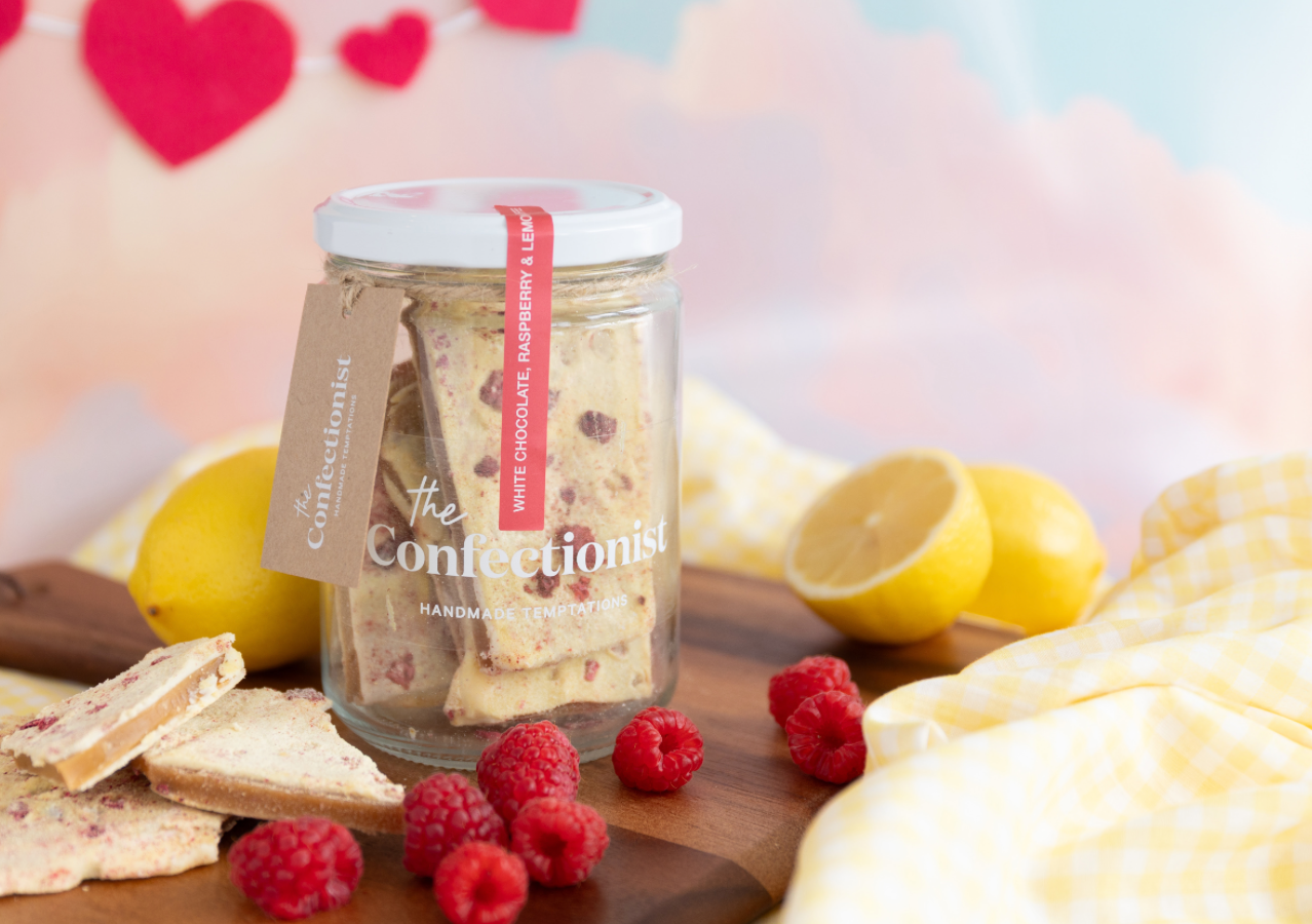 White Chocolate, Raspberry and Lemon Toffee