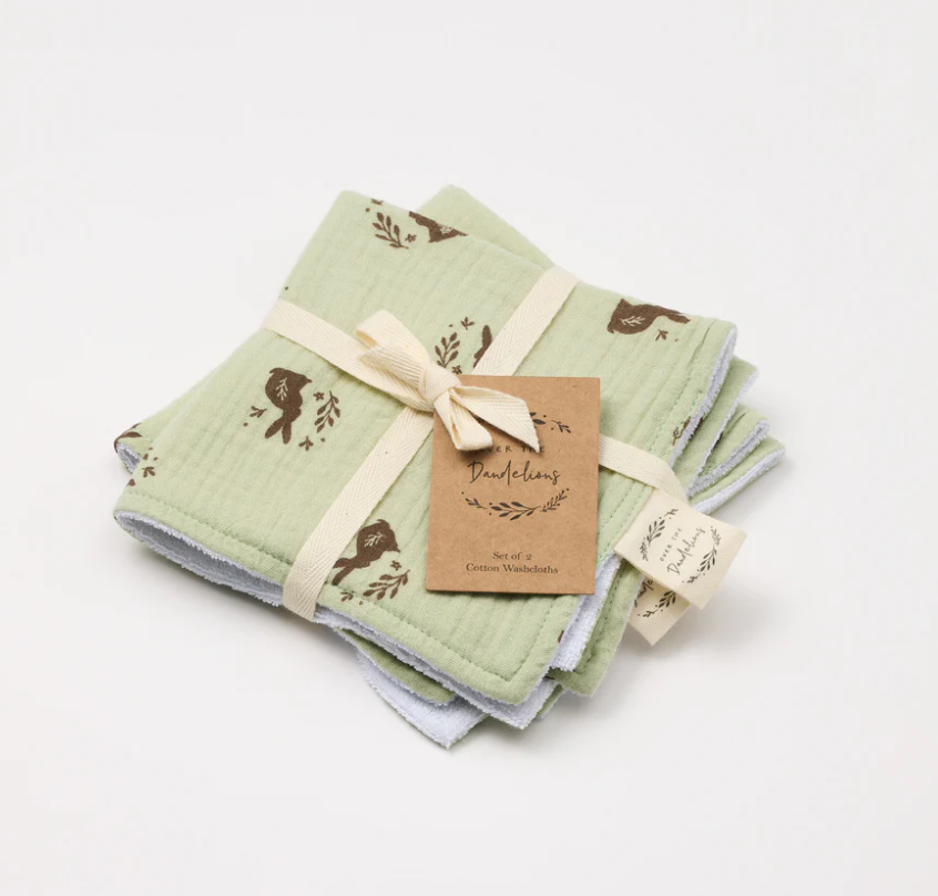 Organic muslin washcloth set