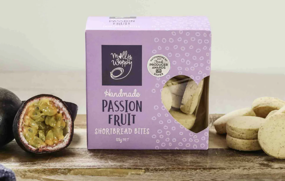 Handmade Passionfruit shortbread bites