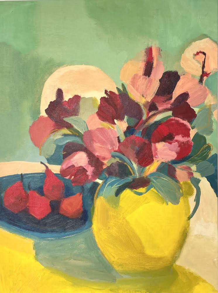 Parrot Tulips & Red Pears