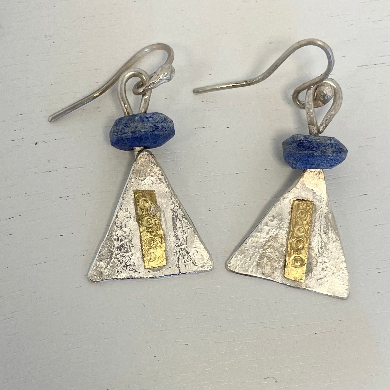Triangle Lapis Earrings