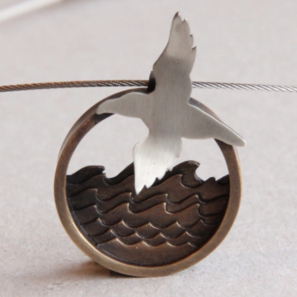 Albatross Pendant - Stirling Silver and Bronze