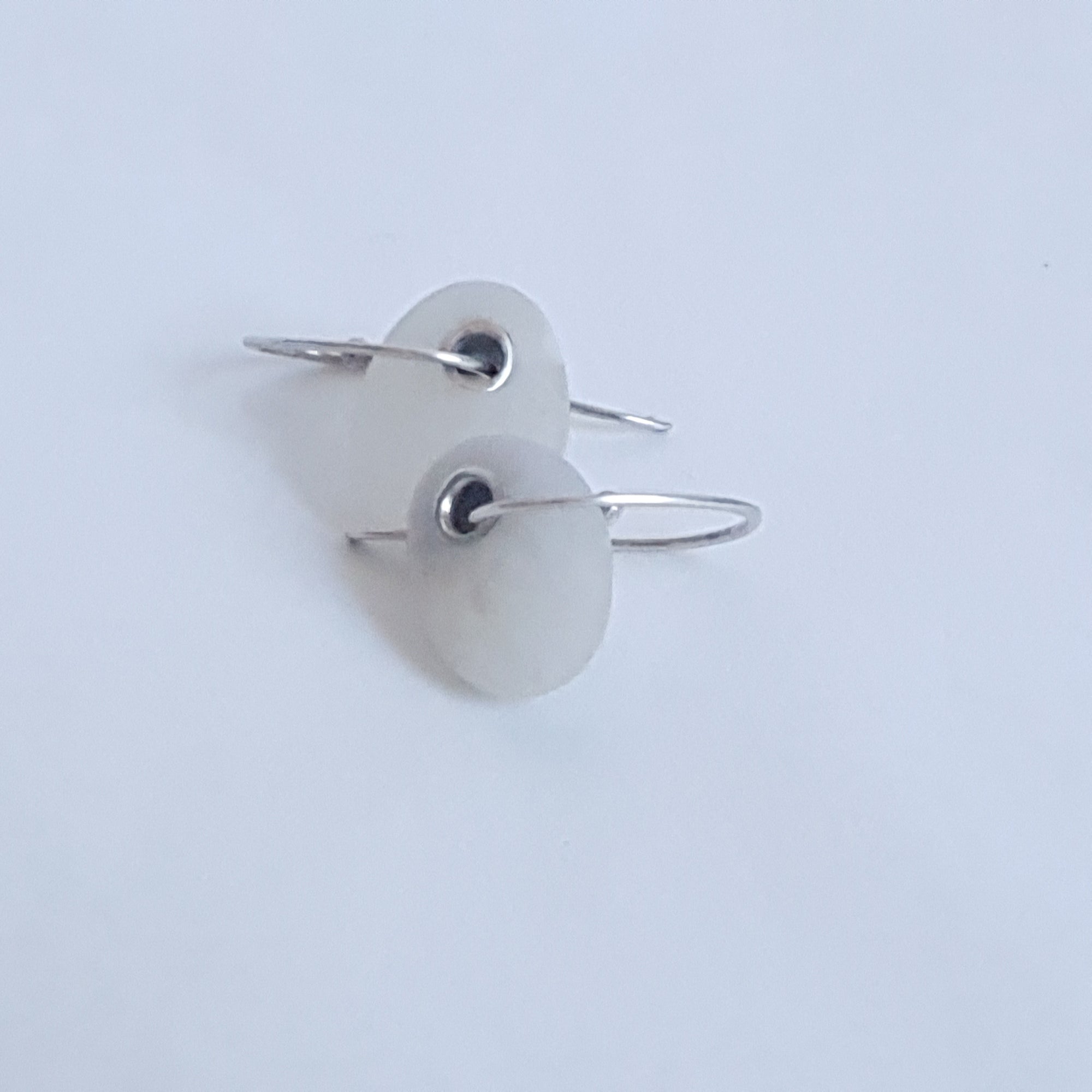 Pebble and sterling silver drop earrings