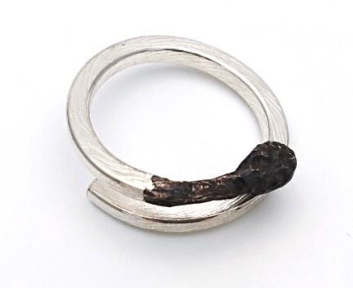 ‘Burnt Match’ Ring - Sterling silver