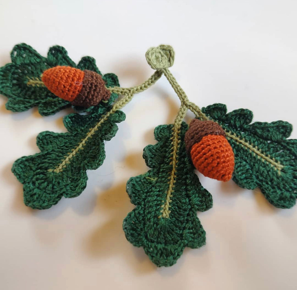 Hand crocheted Acorn earrings