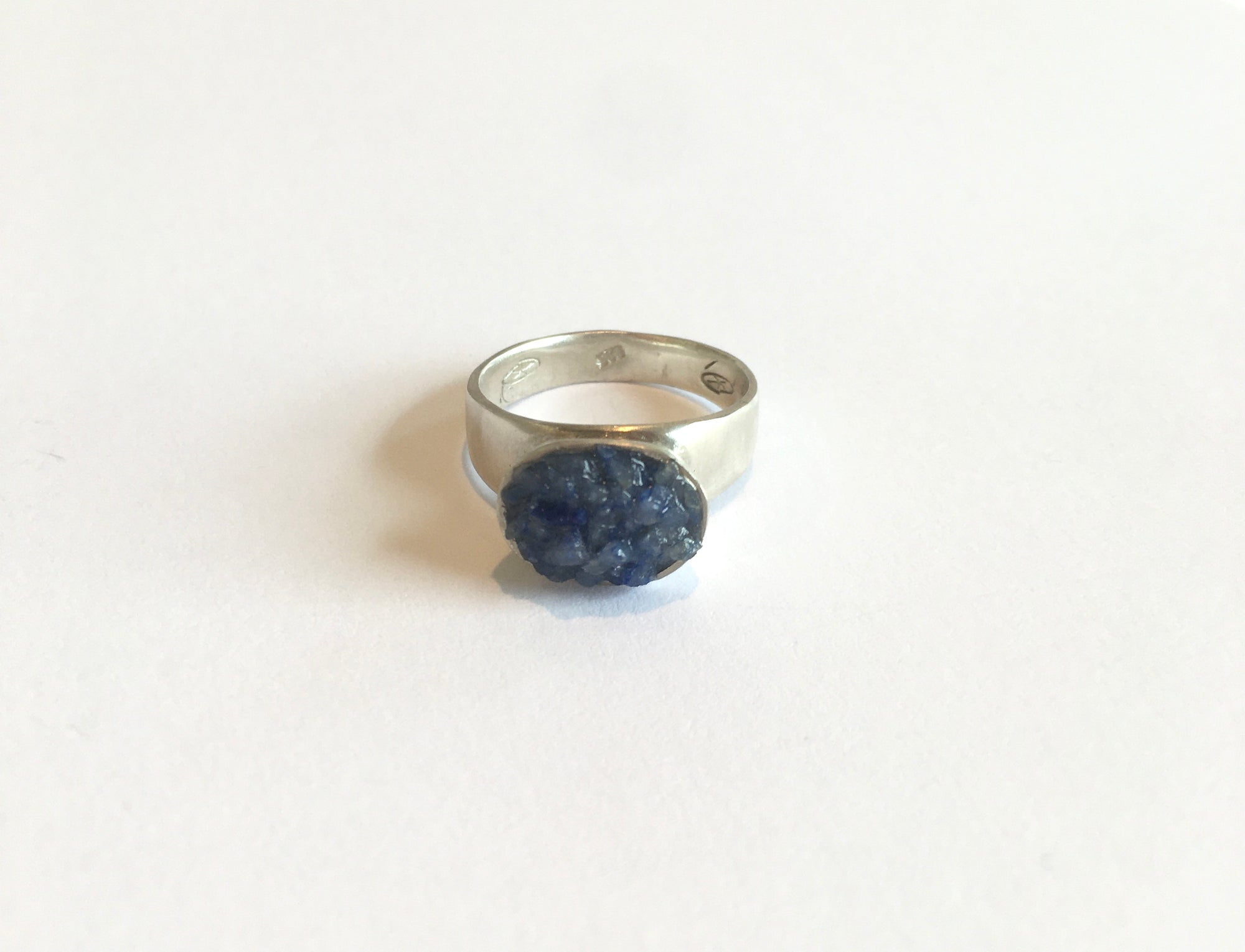 “Baby Crush Cup” ring sterling silver and blue quartz