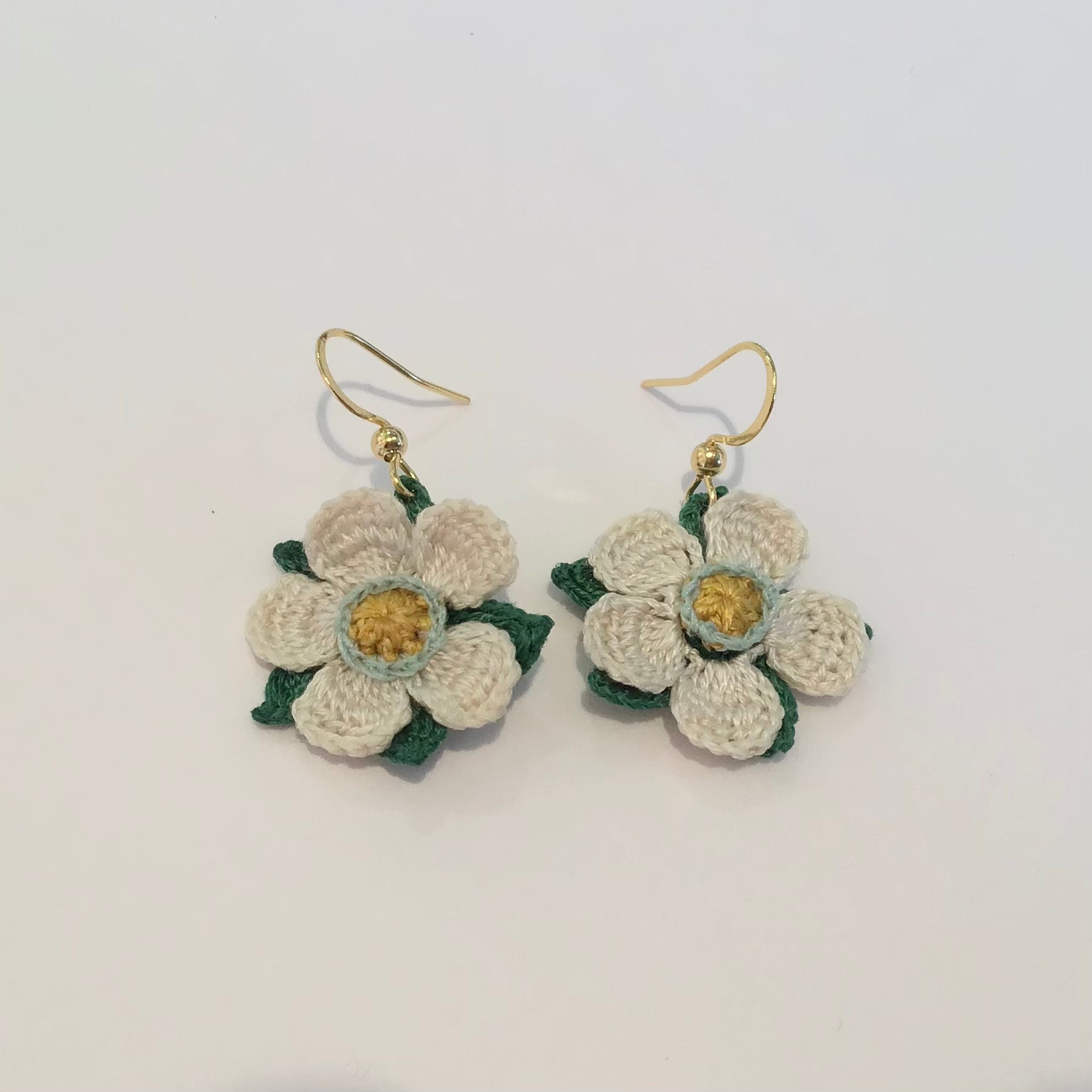 Hand crocheted Berry Flower earrings
