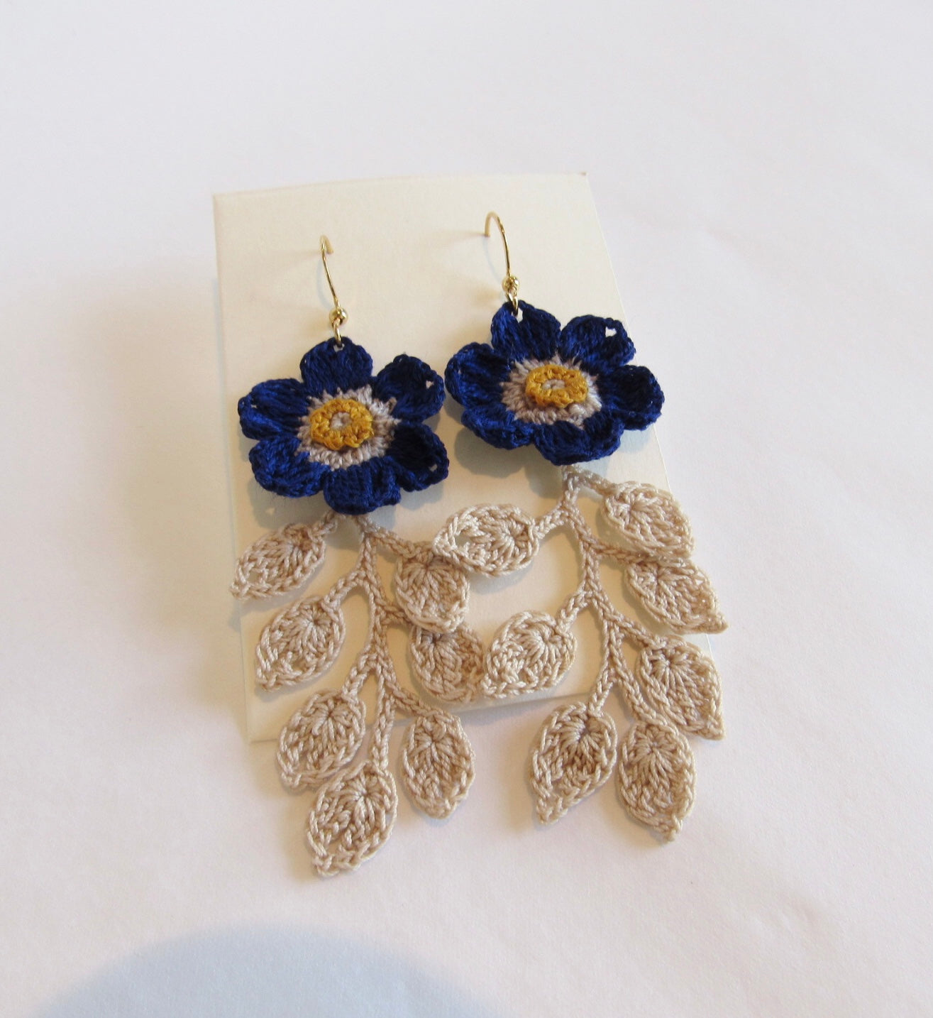 Hand crocheted wild flower earrings