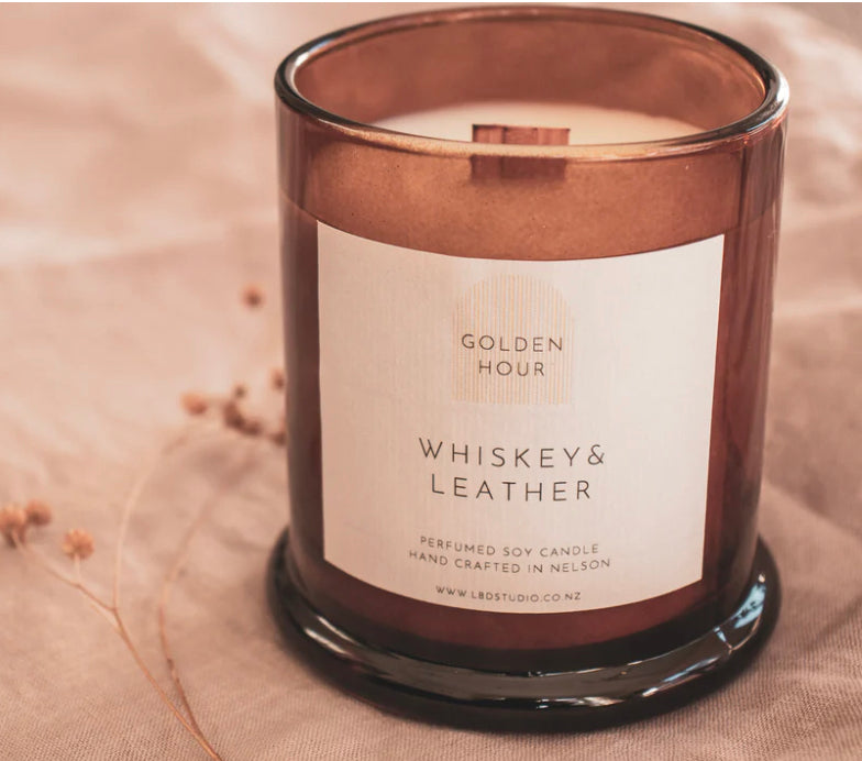 Golden Hour candle - Whiskey & Leather